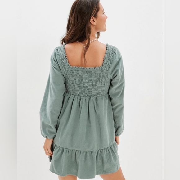American Eagle Outfitters Teal Long Sleeve Dress - Picture 2 of 9